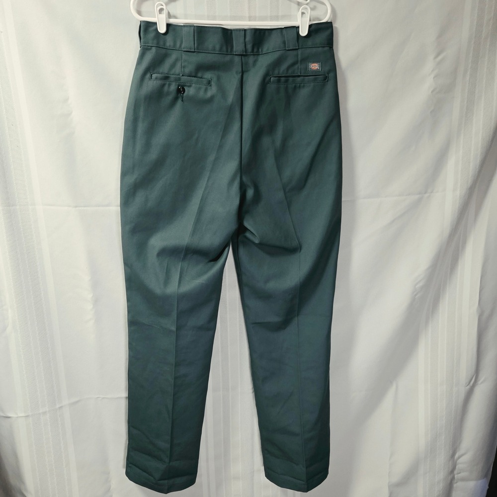 Dickies Pants Womens 10R Green 874 Original Fit Straight Leg Work Trousers